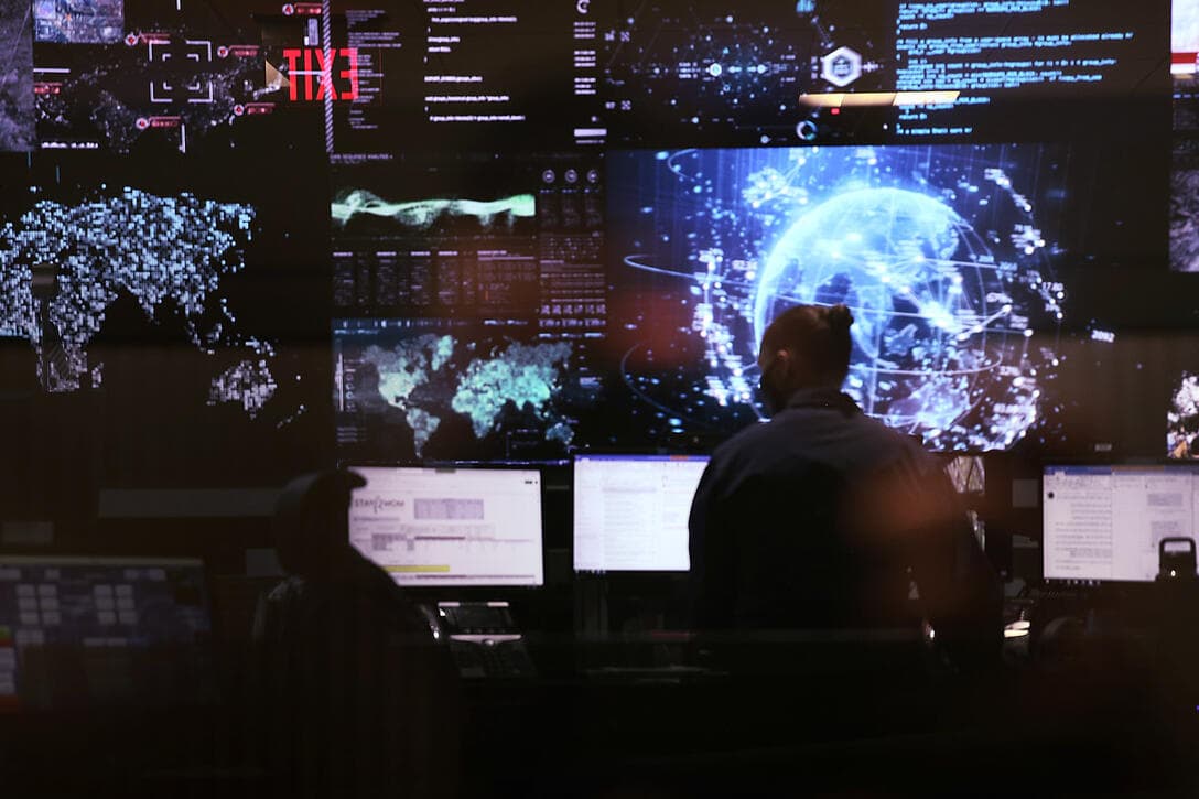 Operators in a cyber operations center
